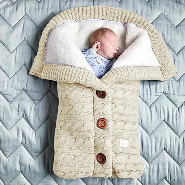 Extra Large Baby Winter Knit Swaddle Sleeping Bag