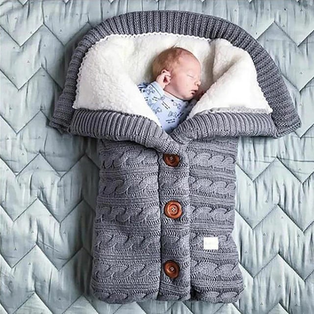 Extra Large Baby Winter Knit Swaddle Sleeping Bag